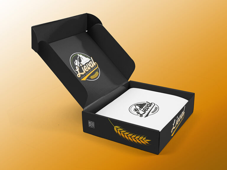 Création de packaging pour Lieval boulangerie, réalisée par Margarita Pautrat graphiste freelance à Perpignan.