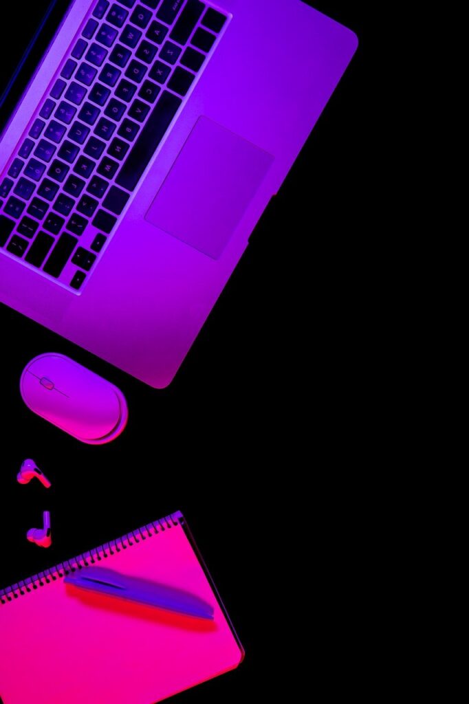 work, space, flat lay, beautiful wallpaper, background, computer, laptop, light, headphones, modern, technology, digital, wireless, keyboard, device, audio, gadget, blue, sound, earbud, space wallpaper, media, accessory, table, mouse