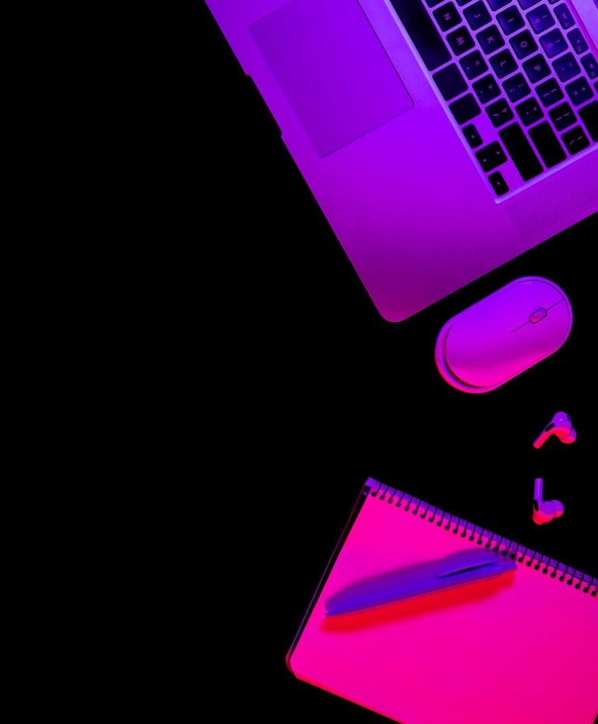 work, space, flat lay, beautiful wallpaper, background, computer, laptop, light, headphones, modern, technology, digital, wireless, keyboard, device, audio, gadget, blue, sound, earbud, space wallpaper, media, accessory, table, mouse