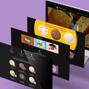 Création web et visuels bannières, édition photo pour pan de azucar glacier. réalisée par Margarita Pautrat graphiste freelance à Perpignan.