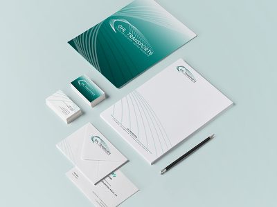 Création d'identité visuelle GHL transport, réalisée par Margarita Pautrat graphiste freelance à Perpignan.