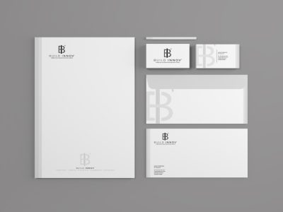 Création d'identité visuelle pour build innov, réalisée par Margarita Pautrat graphiste freelance à Perpignan.