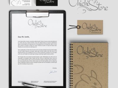 Création d'identité visuelle Chichistore, réalisée par Margarita Pautrat graphiste freelance à Perpignan.