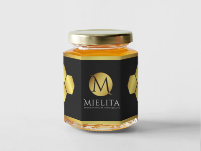 Création d'étiquette pour mielita réalisée par Margarita Pautrat graphiste freelance à Perpignan.