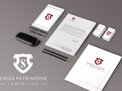 Création d'identité visuelle pour Suiss patrimoine, réalisée par Margarita Pautrat graphiste freelance à Perpignan.